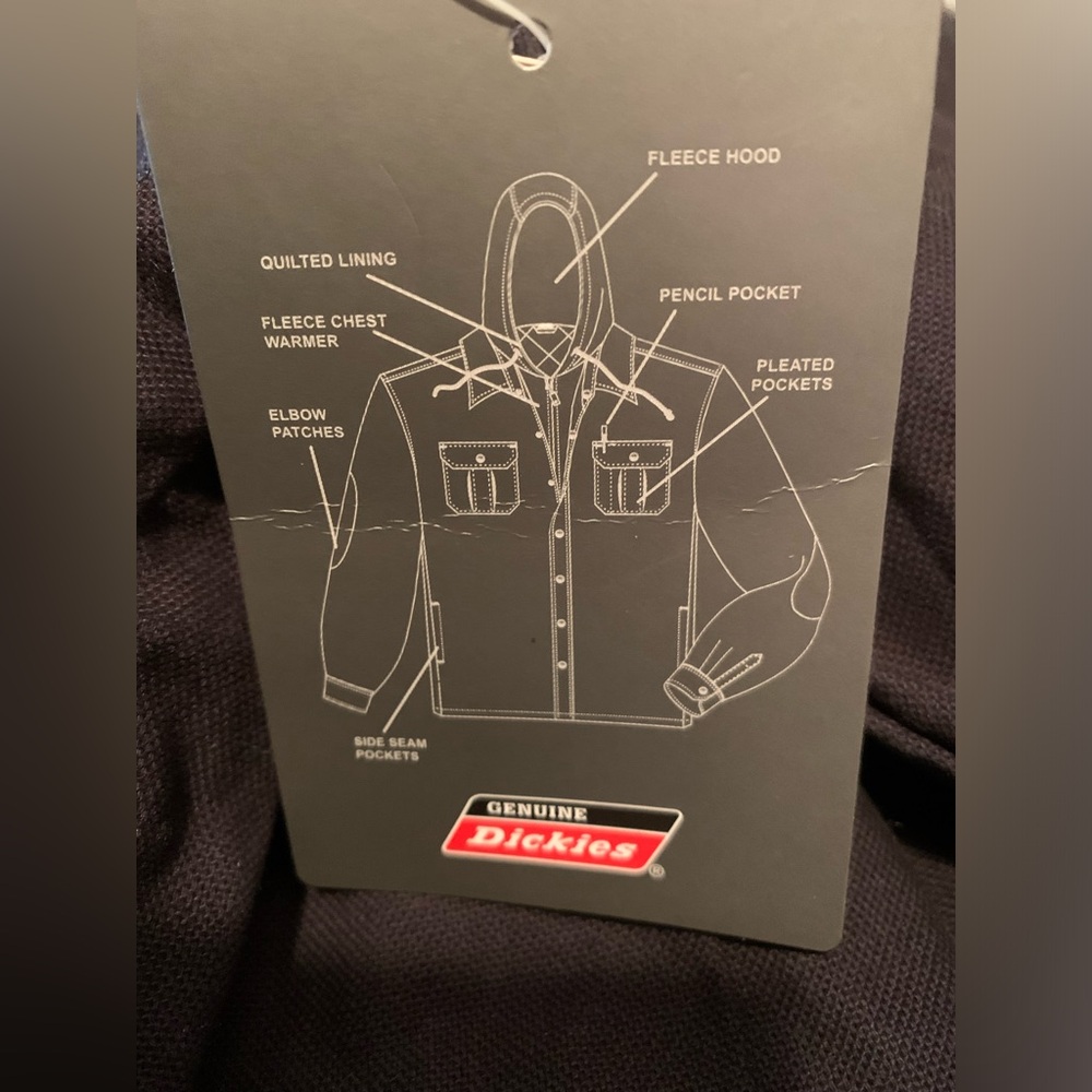 Genuine Dickies Men's Jacket Quilted & Fleece lined Hooded Black sz L/G (42-44) - Picture 10 of 12